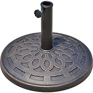 Outsunny Base per Ombrellone Rotonda da Giardino in Bronzo Φ48.5 x 34cm, Bronzo