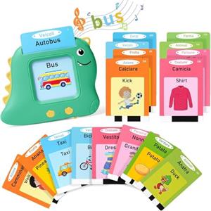 Afufu Gioco Educativo 2 3 4 5 6 Anni Montessori Schede Flash Cards Parlanti 112 Fogli 224 Parole, Carta Flash Giocattoli Apprendimento per Bambini, Giochi Educativi Regali di Compleanno(Italiano)