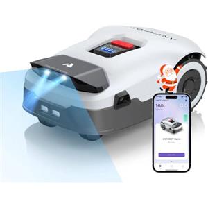 ANTHBOT Genie Robot Tagliaerba Senza Filo Perimetrale, RTK Full Band & 4 Occhi Visione 3D, AI Evitamento Ostacoli, 20+ Zone, Facile Installazione (900㎡) Genie 600