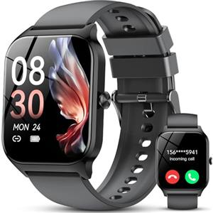 CASCHO Smartwatch Uomo Donna, 1.85'' Orologio Smartwatch Uomo Donna con Effettua/Risposta Chiamate, 115+ Sportive Smart Watch con Contapassi/Sonno/Cardiofrequenzimetro, IP68 Fitness Tracker per iOS Android