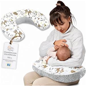 Totsy Baby Cuscino allattamento e gravidanza 130 cm - cuscini neonato per allattare e dormire accessori per mamma y bebe lavabile e multifunzione Cervo grigio