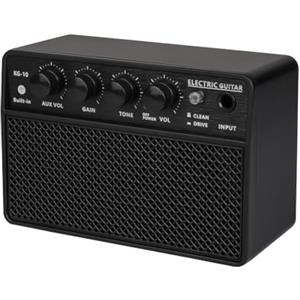 Lioaeust Amplificatore per chitarra, Ampli Chitarra, Altoparlante Portatile per Chitarra Acustica Elettrica, Amplificatori Portatili Nero 152x99x73mm