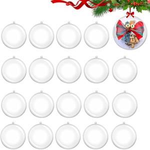 sinyea Palline trasparenti, decorazioni per albero di Natale 20 pz 5 cm in plastica, riempibili, per riempire palline trasparenti vuote, per ornamenti da appendere, per fai da te, foto, casa, forniture per