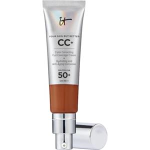 iT COSMETICS, CC+ Cream e Fondotinta Anti-età, Alta Coprenza, Waterproof, Finish Naturale, Formula con Peptidi, Collagene e Vitamine, Your Skin But Better, Tonalità: Deep, 32 ml