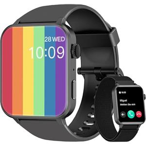 Blackview Smartwatch Donna Uomo, Effettua e Risposta Chiamate,1,85' Orologio Intelligente Fitness con Monitoraggio del Sonno/SpO2/Frequenza Cardiaca,Smart Watch Contapassi per Android iOS