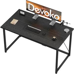 Devoko Scrivania per Computer 120 x 50 x 75 cm, Scrivania Piccola, Scrivania PC da Ufficio, Scrivania salvaspazio per Studio, Camera da Letto,Stile Industriale, Struttura in Metallo, Nero