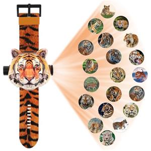 Vicloon Orologio Bambini, Orologio Giocattolo, Orologio con Proiettore Bambini Orologio da Polso con 20 Modelli di Proiezione per Ragazzi e Ragazze Regali di Natale (Tigre)