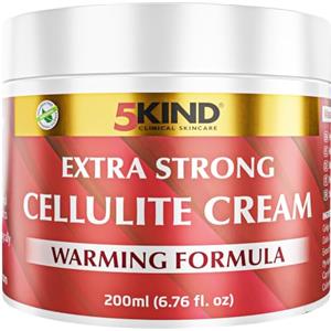 5kind clinical skincare 5Kind Crema Anticellulite 200 ml - Formula Naturale Riscaldante contro la Cellulite - Crema Rassodante Contro i Rilassamenti Cutanei e la Cellulite - Incredibile Crema Rassodante per la Pelle