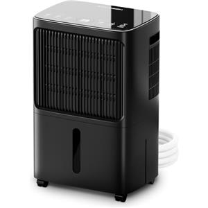 Erikssøn - Dehumidifier Per Casa 16 Litri Con Timer 24H, Sicurezza Per Bambini, Deumidificatore Portatile Con Display LED/Digitale, Deumidificatore Casa Muffa - Deumidificatori Deumificatore (Nera)