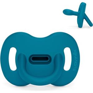 Suavinex Ciuccio in Silicone Blu Oceano 6/18 Mesi con Tettarella Fisiologica SX PRO, Super Morbido e Ideale per Dormire