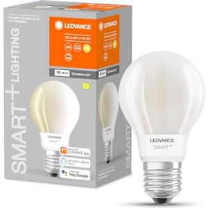 LEDVANCE lampadina Smart LED con tecnologia Wifi, base E27, dimmerabile, bianco caldo (2700K), forma della lampadina, opaca, sostituzione per lampadine 75W, controllabile con Alexa, Google,App, 1-pack