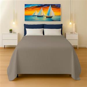 Byour3 - Copriletto Matrimoniale - Misto Cotone Jacquard Telo Arredo Letto Singolo Piazza e Mezza ARTIGIANALE Anallergico Coperta Copritutto Granfoulard Multiuso (Ottoman Grigio Acciaio, Singolo)