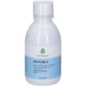 Erbex Depurex Liquido 300 ml - Integratore Alimentare con Tarassaco, Cardo Mariano, Carciofo e Glutatione per la Funzione Digestiva e Epatica