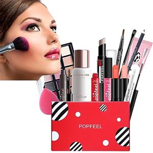 AFGSsm Set trucco da donna per adolescenti completo borsa per cosmetici professionale all-in-one set regalo (14 pezzi)
