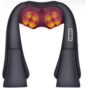 MU LIN MULIN Massaggiatore Cervicale e Schiena Shiatsu con Calore, Cuscino Massaggiante Ricaricabile Senza Fili, per Collo, Spalle e Schiena Portatile per Casa, Ufficio e Viaggi. Idea Regalo Perfetta.