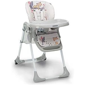 Foppapedretti Seggiolone Meeting, bambini da 6 mesi a 3 anni (fino a 15 Kg), Seduta/Poggiapiedi/Schienale Regolabili, Cesto Porta Oggetti, Stabile e Confortevole, con Imbottitura Lavabile, Baby Tiger