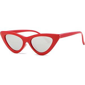 kimorn Occhi Di Gatto Occhiali Da Sole Per Donna Clout Goggles Cerniere In Metallo Bicchieri K0566 (Rosso&Argento)