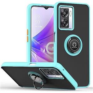 UPLAI Cover per OPPO A57 4G / OPPO A57s, Ultra Sottile Antiurto Custodia con Supporto Magnetico Squillare, PC + Morbido TPU Bumper Moda Glassato Caso.(Blu Cielo)