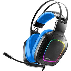 NITHO TITAN PRO Cuffie Gaming per PC/PS4/PS5, Cuffie da Gioco con Surround Sound 7.1, Driver da 50mm, ‎Jack USB 3.5 mm, Microfono Cardioide - Blu