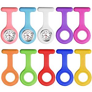 Vegena infermiera orologi, 3 pezzi orologio infermiera con 10 coperture igieniche in silicone orologio pin-on fob orologi da tasca puntatore cura orologio con clip per donna uomo infermiere medico