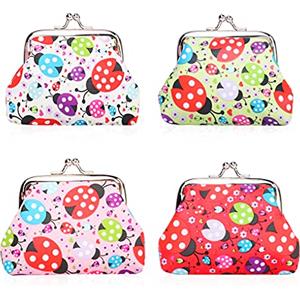 Oyachic 4 Pezzi Portamonete Mini Coin Purse Portafoglio Wallet Chiusura a Scatto Kiss-Lock Change Pouch