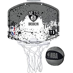 Wilson Minicanestro da Basket NBA TEAM MINI HOOP, Plastica, Bianco/Grigio (Brooklyn Nets)