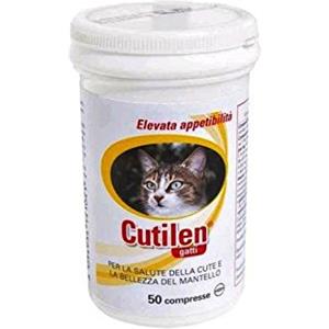 Cutilen Mangime Complementare per Gatti - 50 Compresse per la Salute della Cute e del Mantello