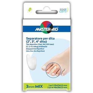 Master-Aid Separatore Dita in Gel - 1 Small 2 Medium per Comfort e Protezione delle Dita del Piede