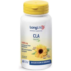 Longlife CLA 1000 mg - Integratore di Acido Linoleico Coniugato in 60 Perle per Funzione Muscolare e Metabolismo