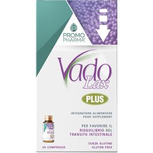 PROMOPHARMA Vado Lax Plus - Integratore Alimentare per il Transito Intestinale con Senna, Cascara, Rabarbaro e Tarassaco - 30 Compresse