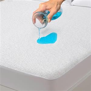 Flowen Coprimaterasso Matrimoniale Impermeabile 160x200 cm 2pz Lenzuolo con Angoli Bianco in Cotone Terry e Microfibra Protezione per Letto e Materasso Traversa Traspirante Anallergico Lavabile in Lavatrice