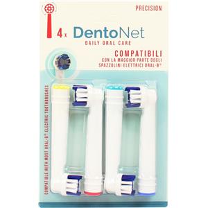 SPAZZOLIFICIO PIAVE SpA DENTONET Ricambi per Spazzolini Elettrici Compatibili Oral-B Precision - 4 Pezzi
