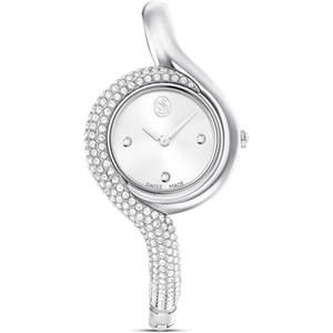 Swarovski Orologio Dextera asimmetrico, Swiss Made, bracciale in metallo, tono argento, acciaio inossidabile