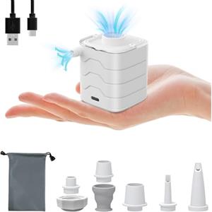 ZOBMIO Pompa ad aria elettrica, pompa ad aria, materasso ad aria, mini pompa compatta portatile USB ricaricabile per gonfiare, pompa elettrica, pompa ad aria elettrica, pompa ad aria, mini pompa ad