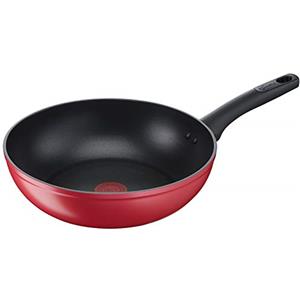 Lagostina Wok Antiaderente in Alluminio Ø 28 cm, Induzione, Gas e Forno, con Indicatore Cottura Thermo-Signal, Rivestimento Titanium Easy, Manico Ergonomico in Bakelite