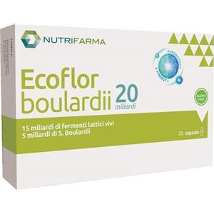 AQUA VIVA Srl Ecoflor Boulardii 20 miliardi - Integratore con fermenti lattici e vitamine per l'equilibrio della flora intestinale