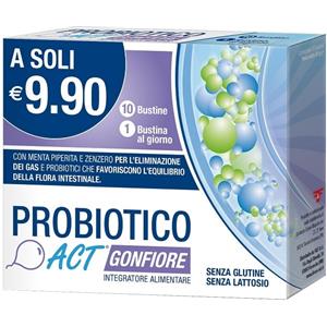 Linea ACT Probiotico ACT Gonfiore Integratore di Probiotici, 10 bustine
