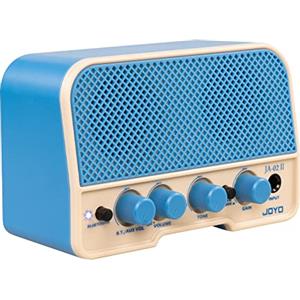 JOYO Mini amplificatore per chitarra da pratica Combo 5W ricaricabile piccolo amplificatore per chitarra con due canali Bluetooth Jack per cuffie (JA-02 II blu)