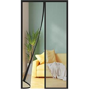 WENT Zanzariera Magnetica per Porte, Varie Taglie, Versione aggiornata, 120x230 cm, Tenda Zanzariera, Maglia Fine, Adatto per balconi, cantine, camere da letto e porte scorrevoli, Strisce Nere