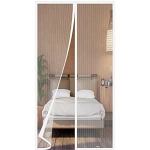 WENT Zanzariera Magnetica per Porte, Varie Taglie, Versione aggiornata, 80x240 cm, Tenda Zanzariera, Maglia Fine, Adatto per balconi, cantine, camere da letto e porte scorrevoli, Strisce Bianche