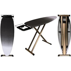 Vipmenaje HOUSE & LOVE Asse da Stiro GoldVIP Grande Professionale 130x47 cm | Pieghevole, Robusta e Stabile | Altezza Regolabile con Ruote | Superficie XXL Larga in Alluminio| Ideale per Centri a Vapore | Prodotta in Europa