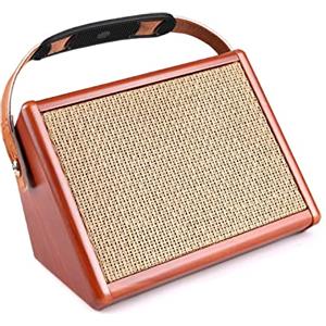 summina Amplificatore per chitarra acustica 15W Amp AC-15 BT Speaker con ingresso microfono Supporta Volume Bass Controllo degli alti Effetto riverbero Batteria ricaricabile integrata