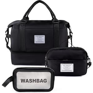 Artmitz Borsa da weekend da donna elegante borsone da viaggio, borsa da viaggio, borsa da palestra, borsone sportivo con beauty case e beauty case: perfetta come bagaglio a mano e borsa da weekend