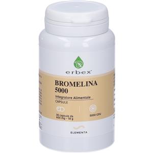 ERBEX - Bromelina 5000 GDU, 30 Capsule - Integratore Alimentare per Digestione e Anticellulite