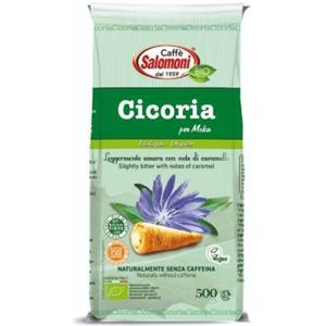Caffè Salomoni Bevanda di Cicoria Bio per Moka 500 g - Sapore Amaro con Note di Caramello, Senza Caffeina e Ricca di Fibre