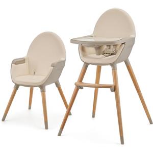 kk Kinderkraft Kinderkraft Seggiolone Pappa FINI2, 2 in 1, Rialzo da Sedia, Poggiapiedi Vassoio Regolabile, per Bambini da 6 Mesi fino 5 Anni, Beige
