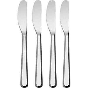 Alessi Amici Set di 4 Coltelli per Burro, Acciaio Inossidabile 18/10, Argento