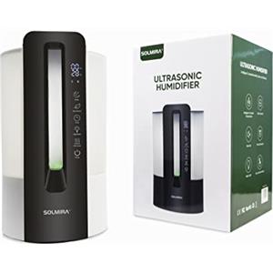 SOLMIRA Umidificatore Ambiente ad Ultrasuoni, Bianco, 4L, 4 Livelli di Diffusione, Funzione di Umidità Costante, Luce Notturna, Certificato CE e RoHS