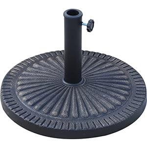 Outsunny Base per Ombrellone Diametro 3,8-4,8cm Motivo Floreale con Manopola Peso 15KG da Giardino Resina 49x32cm