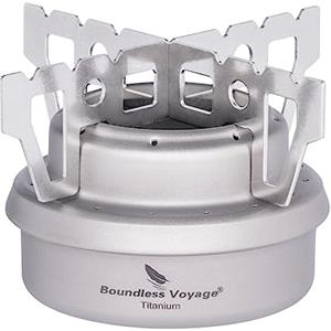 iBasingo Fornello A Spirito In Titanio Campeggio Fornello Ad Alcool Mini Fornello Ad Alcool Bruciatore A Spirito Portatile Ultraleggero Con Piccolo Sacco Per Picnic Zaino In Spalla Escursionismo Ti1512I
